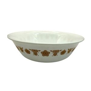 Vintage Corelle Butterfly Gold 6" Cereal Dessert Bowl White Floral 1970s